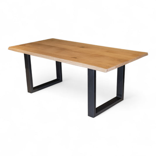 Esstisch (Udo S) Eiche Massivholztisch Tischgestell U-Form schwarz