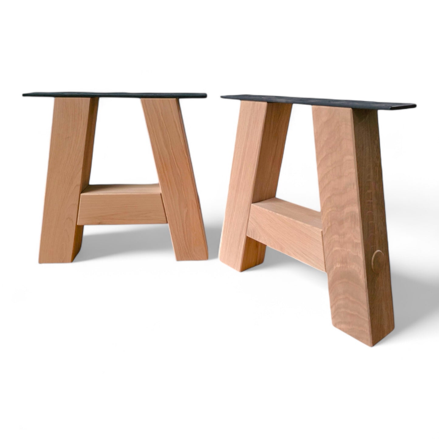 Sitzbankgestell Hoga Eiche Massivholz A Form (2er Set)