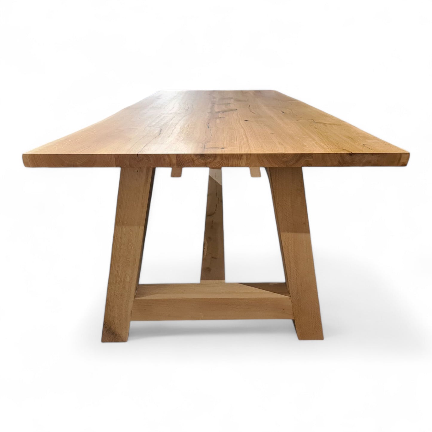 Esstisch (Hops) Eiche Massivholztisch Holzgestell A-Form mit Mittelbalken