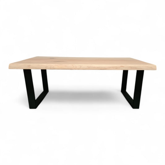 Couchtisch (Udo S) Wohnzimmertisch Eiche Massivholz Tischgestell U-Form schwarz