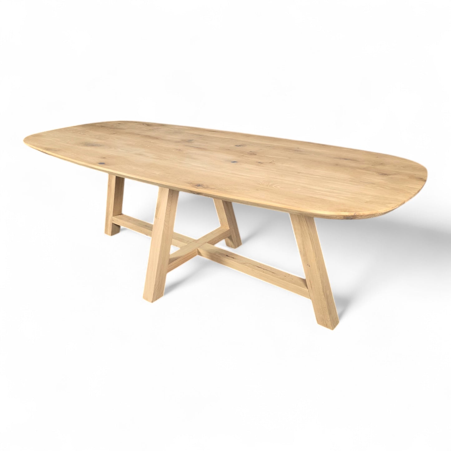 Esstisch (Hofox) Eiche Massivholz Dänisch Oval Bootsform Mittelgestell Holzgestell