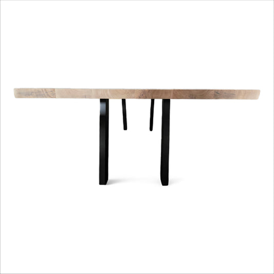 Esstisch (Tilo) Eiche Massivholztisch Tischgestell schwarz