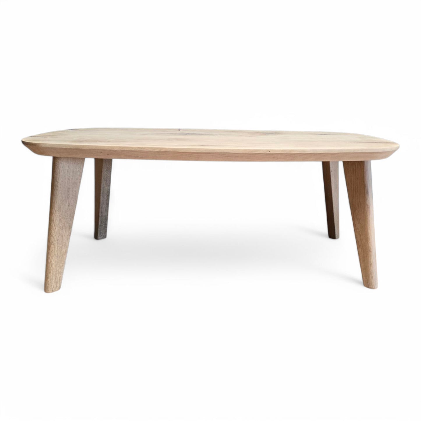 Couchtisch (Figo E) Dänisch Oval Eiche Massivholz 4 Holz Tischbeine