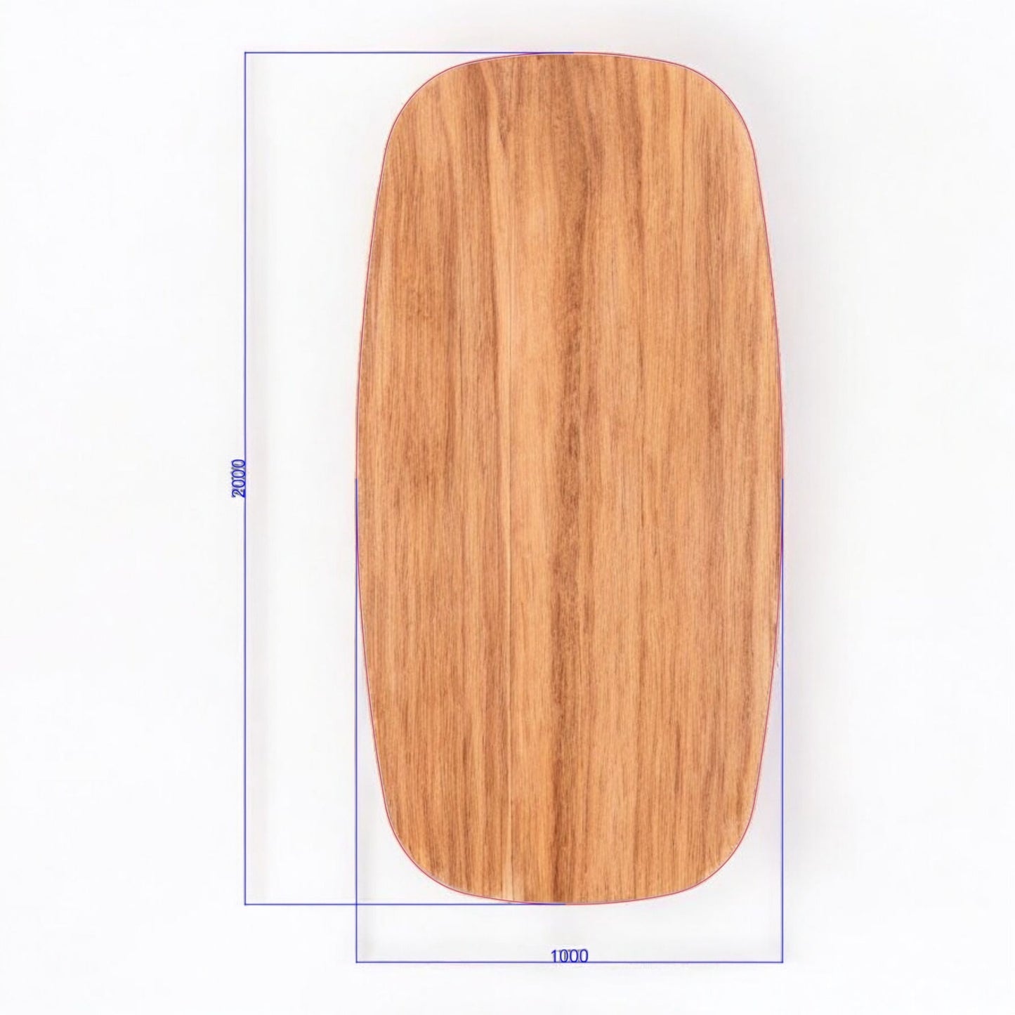 Tischplatte Dänisch Oval Bootsform Eiche Massivholz