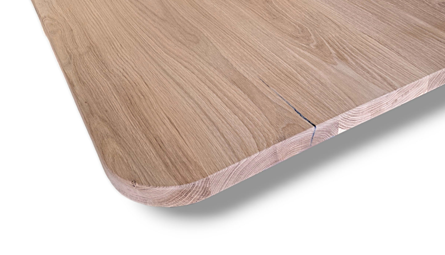 Tischplatte mit abgerundeten Ecken Eiche Massivholz