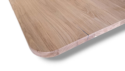 Tischplatte mit abgerundeten Ecken Eiche Massivholz