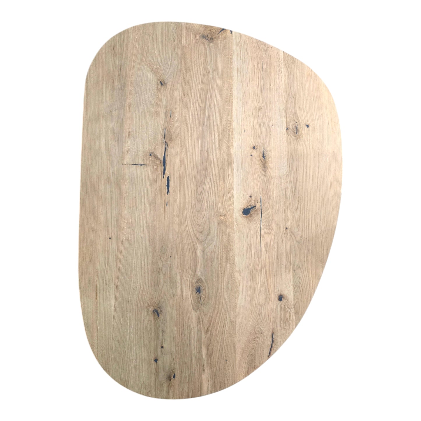 Couchtisch (Leno) Nierenform Wohnzimmertisch Eiche Massivholz 3 Tischbeine schwarz