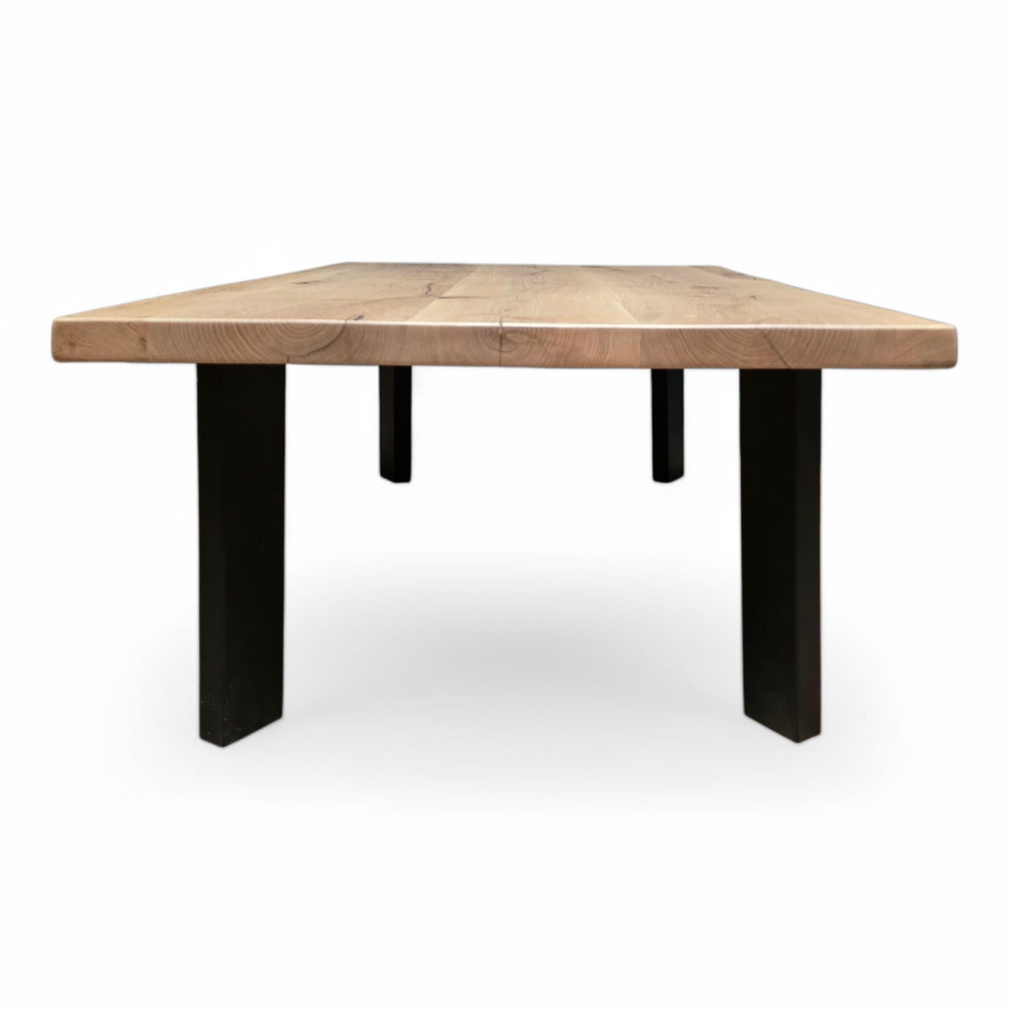 Couchtisch (Emba) Wohnzimmertisch Eiche Massivholz 4 Tischbeine Schwarz