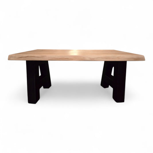 Couchtisch (Arti) Wohnzimmertisch Eiche Massivholz Tischbeine A-Form schwarz