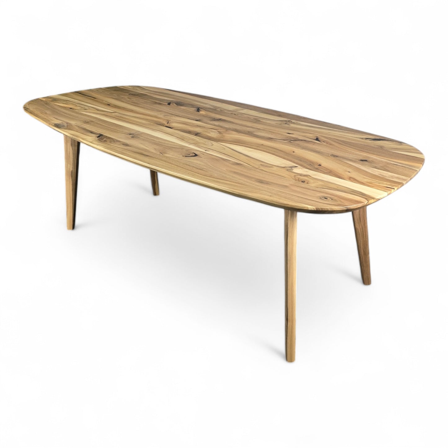 Esstisch (Figo W)Walnussholz Danish Oval Bootsform Holzgestell 4 Tischbeine