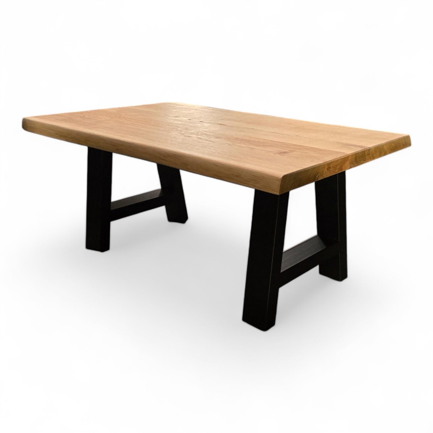 Couchtisch (Arti S) Wohnzimmertisch Eiche Massivholz Tischbeine A-Form schwarz