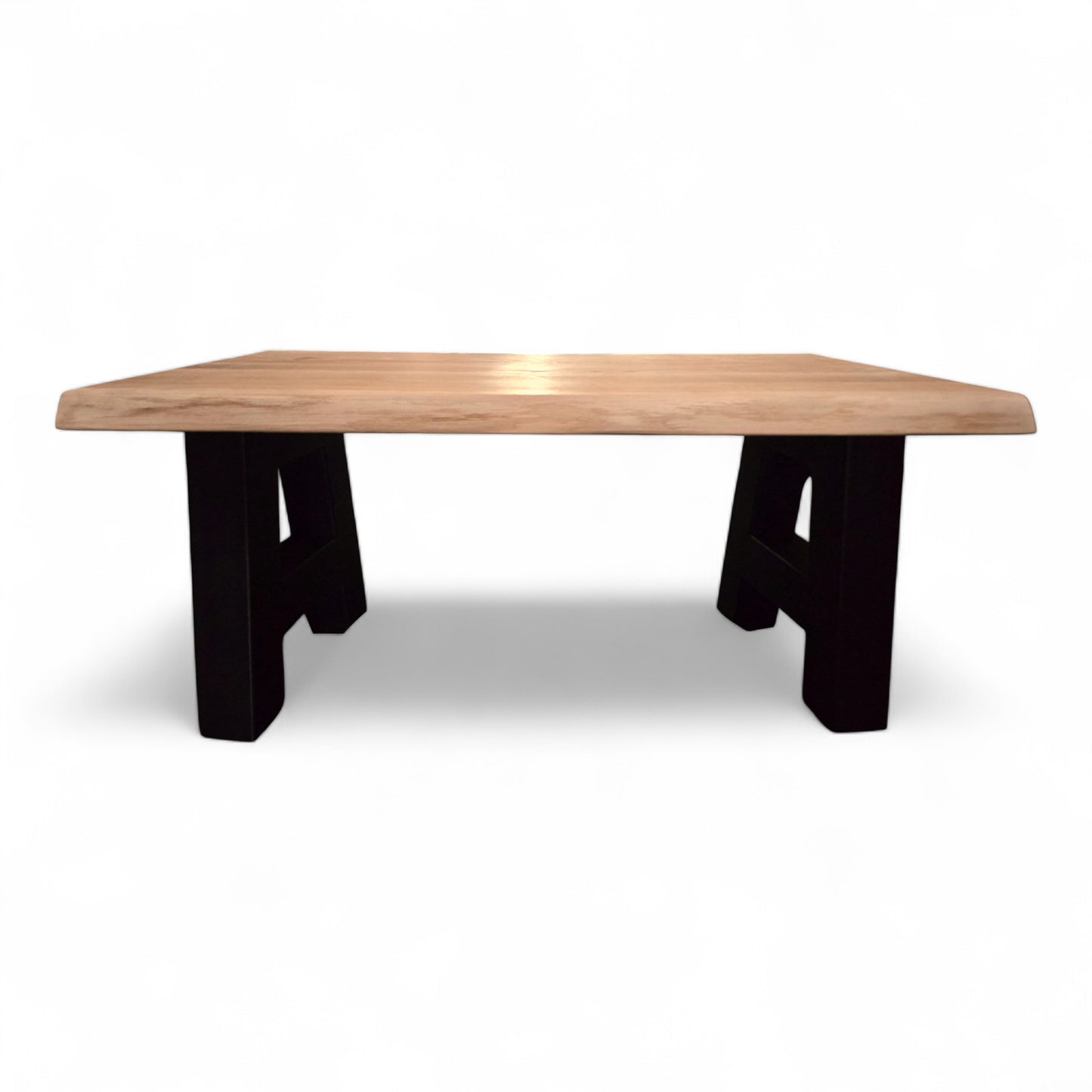 Couchtisch (Arti S) Wohnzimmertisch Eiche Massivholz Tischbeine A-Form schwarz