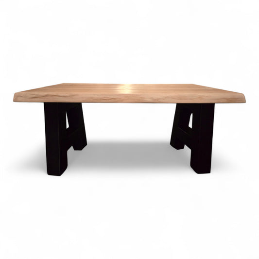 Couchtisch (Arti S) Wohnzimmertisch Eiche Massivholz Tischbeine A-Form schwarz