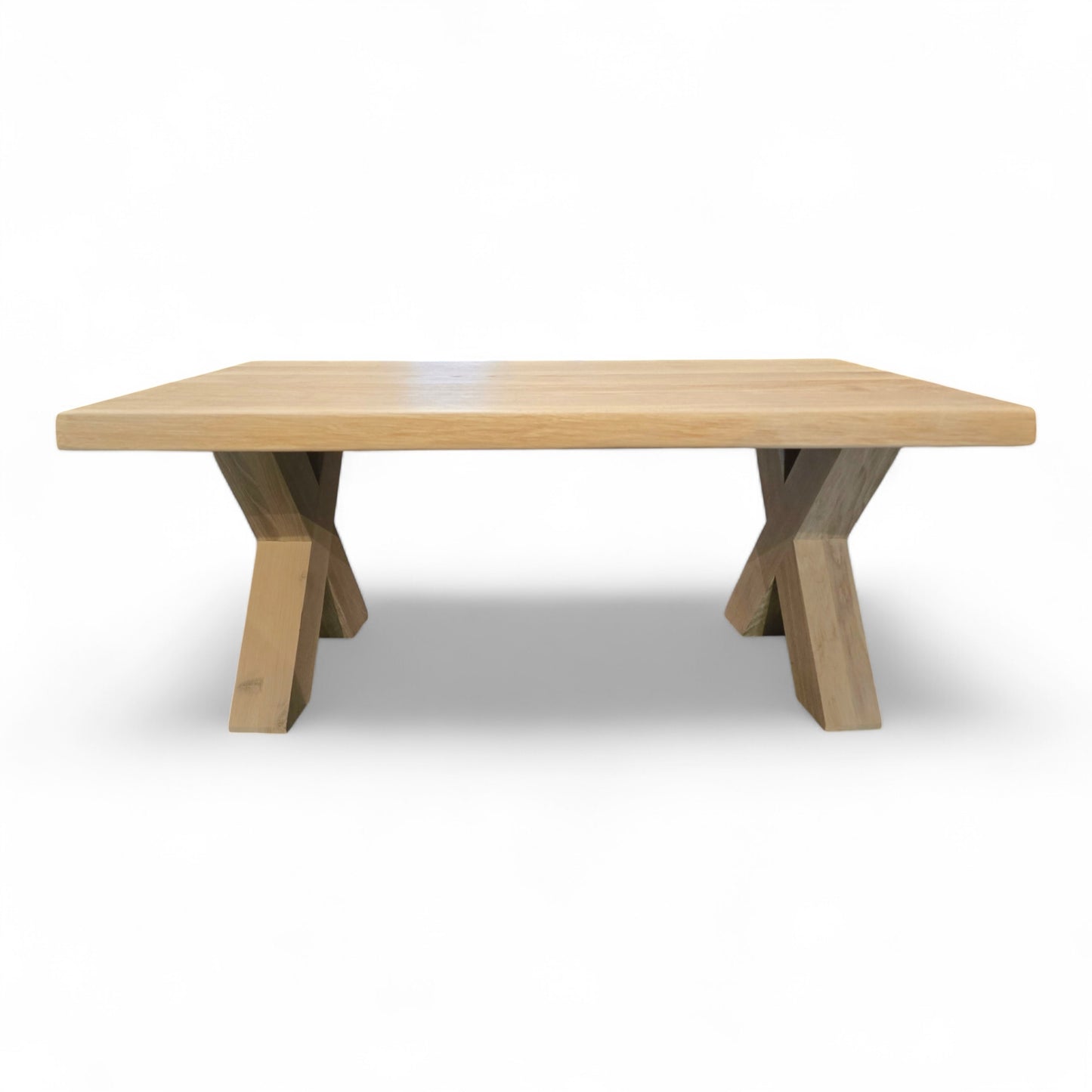 Couchtisch (Hox) Wohnzimmertisch Eiche Massivholz Holzgestell X-Form