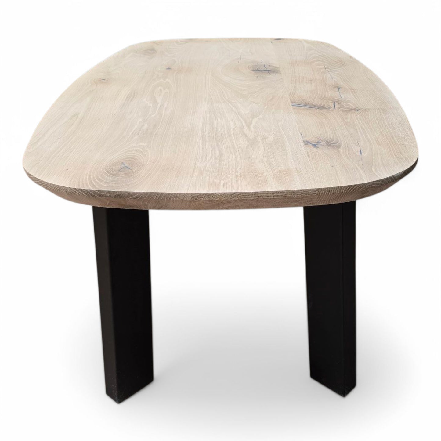 Couchtisch (Banjo) Dänisch Oval Eiche Massivholz 4 Tischbeine Schwarz