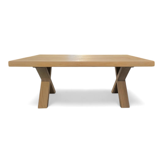 Couchtisch (Hox S) Wohnzimmertisch Eiche Massivholz Holzgestell X-Form