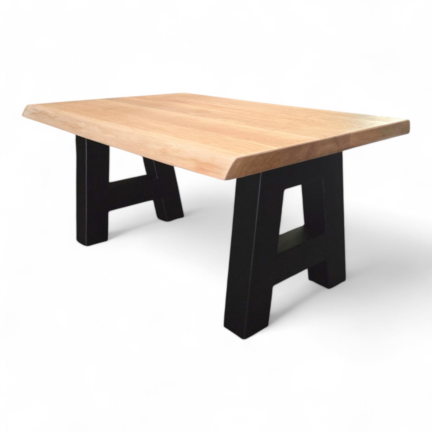 Couchtisch (Arti) Wohnzimmertisch Eiche Massivholz Tischbeine A-Form schwarz