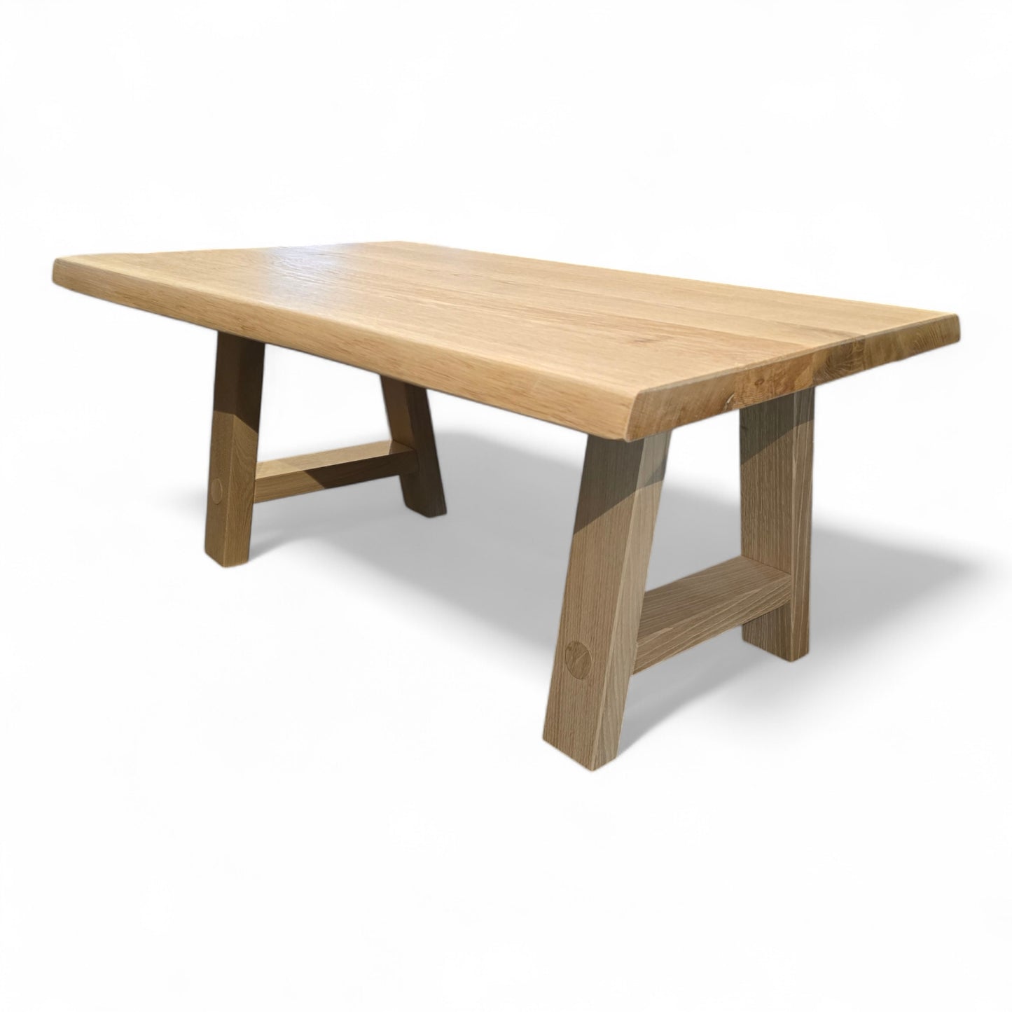 Couchtisch (Hoart S) Wohnzimmertisch Eiche Massivholz Holzgestell A-Form