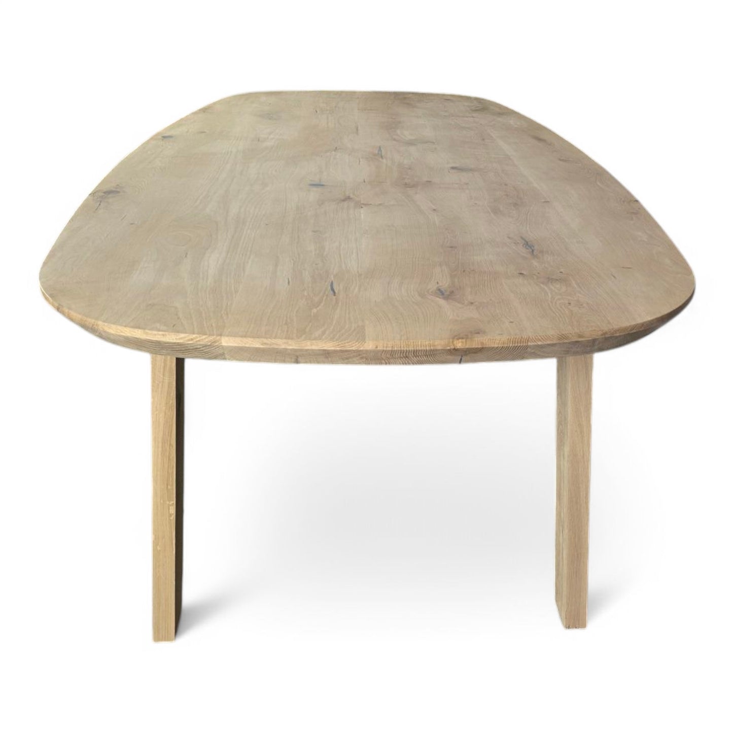 Esstisch (Honas) Eiche Massivholz Danish Oval Bootsform mit Holz Tischbeine