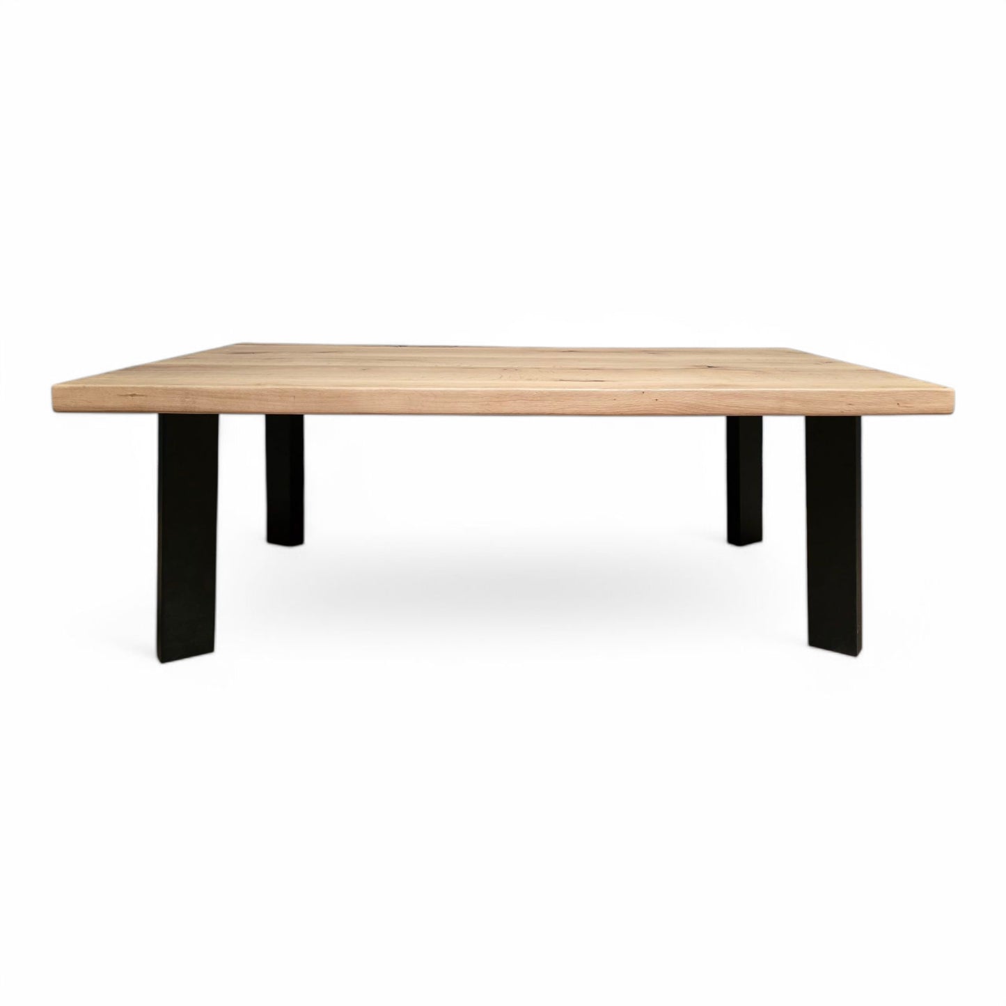 Couchtisch (Emba) Wohnzimmertisch Eiche Massivholz 4 Tischbeine Schwarz