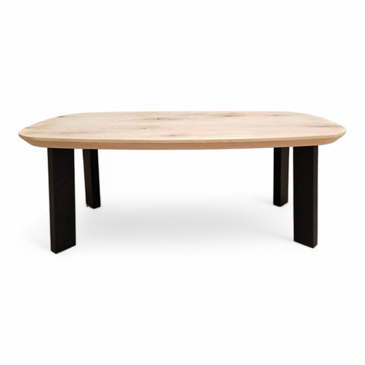 Couchtisch (Banjo) Dänisch Oval Eiche Massivholz 4 Tischbeine Schwarz