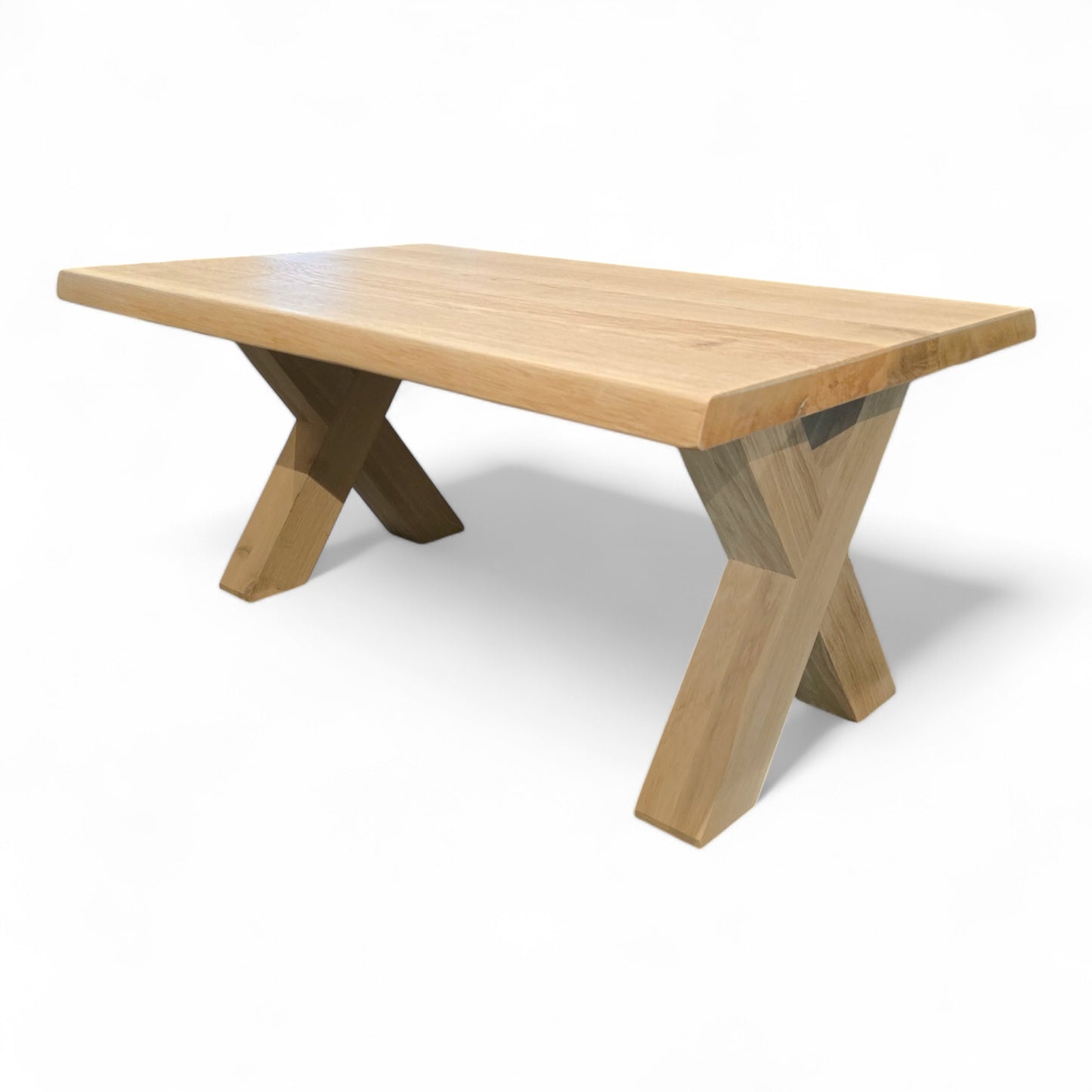 Couchtisch (Hox) Wohnzimmertisch Eiche Massivholz Holzgestell X-Form