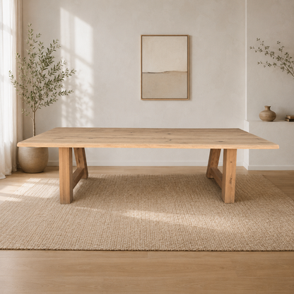 Esstisch (Hoga) Eiche Massivholz Holzgestell A-Form