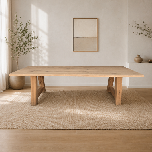Esstisch (Hoga) Eiche Massivholz Holzgestell A-Form