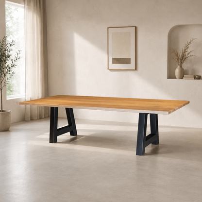 Table Faible Esstisch Arti Eiche massiv A-Gestell Stahl Industrial Design Massivholz Tisch