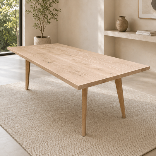 Esstisch (Fibo E) Eiche Massivholz mit Holzgestell 4 Tischbeine