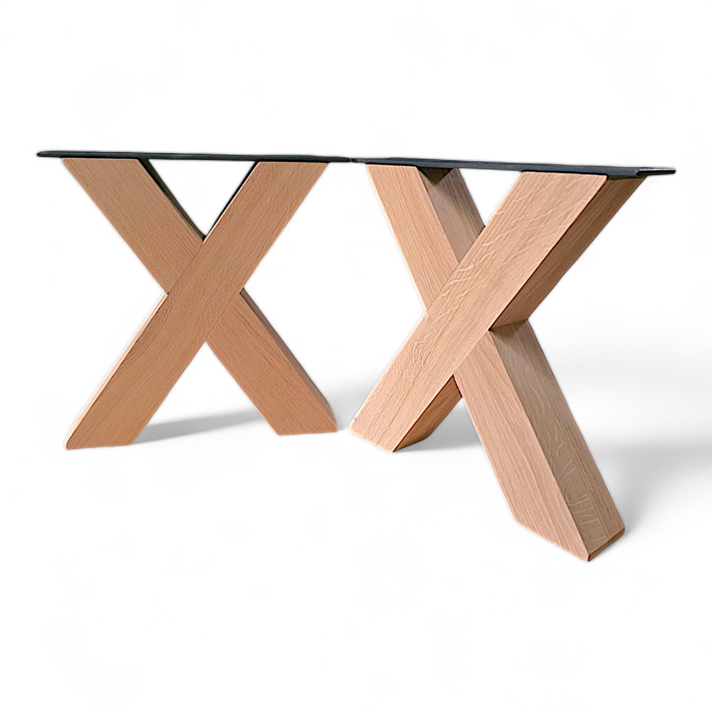 Sitzbankgestell Eiche massivholz A Form 2er Set (Hox)