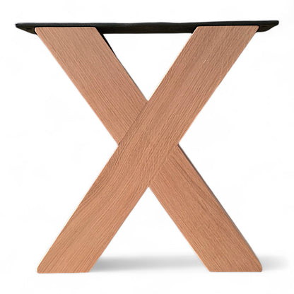 Sitzbankgestell Eiche massivholz A Form 2er Set (Hox)