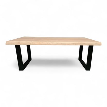 Couchtisch (Udo S) Wohnzimmertisch Eiche Massivholz Tischgestell U-Form schwarz