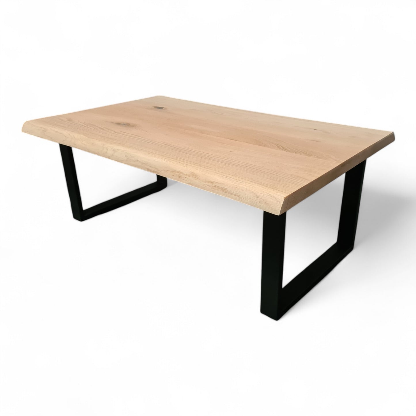 Couchtisch (Udo S) Wohnzimmertisch Eiche Massivholz Tischgestell U-Form schwarz