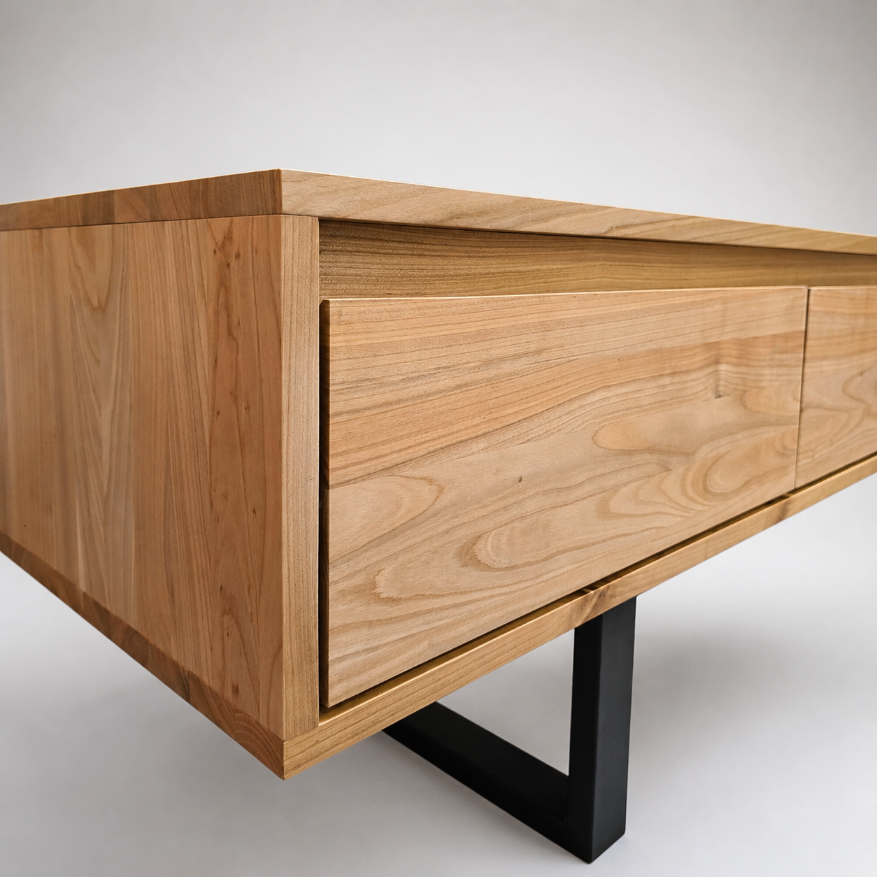 Tv Board Unterschrank 250 cm Kirschbaumholz mit 4 Schubladen