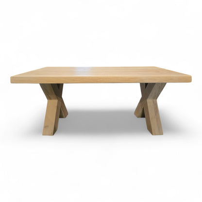 Couchtisch (Hox) Wohnzimmertisch Eiche Massivholz Holzgestell X-Form