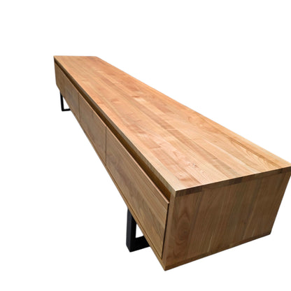 Tv Board Unterschrank 250 cm Kirschbaumholz mit 4 Schubladen