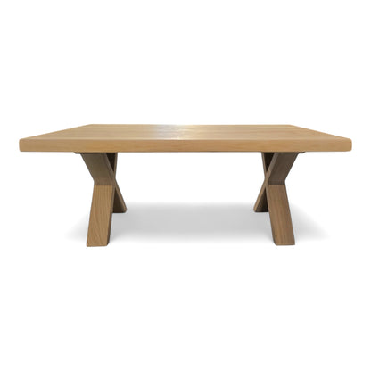 Couchtisch (Hox S) Wohnzimmertisch Eiche Massivholz Holzgestell X-Form