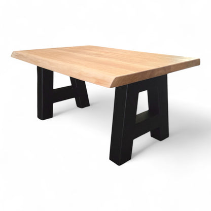 Couchtisch (Arti) Wohnzimmertisch Eiche Massivholz Tischbeine A-Form schwarz