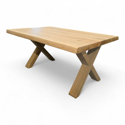 Couchtisch (Hox S) Wohnzimmertisch Eiche Massivholz Holzgestell X-Form
