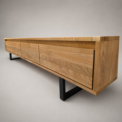 Tv Board Unterschrank 250 cm Kirschbaumholz mit 4 Schubladen